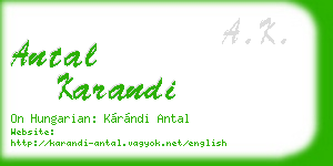 antal karandi business card